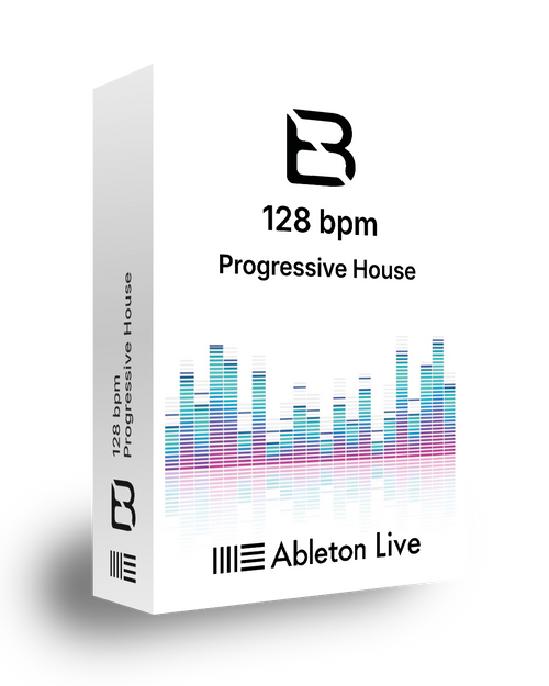 Ableton Live software package box for Progressive House music with BPM details