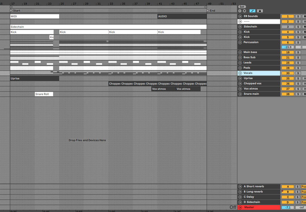 128 bpm Progressive House Ableton template screenshot