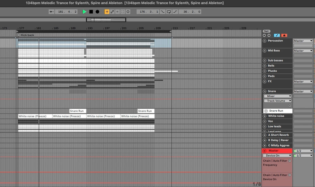 134 bpm Melodic Trance for Sylenth, Spire and Ableton screenshot