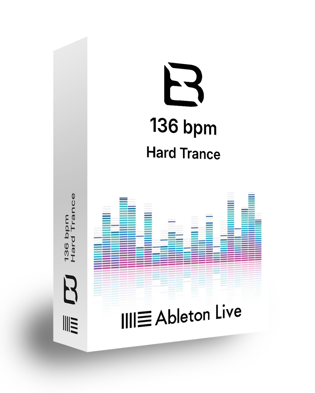 Ableton Live software package for hard trance music with BPM indicator on a white background