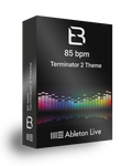 Ableton Live software package with '85 bpm Terminator 2 Theme' on a black background