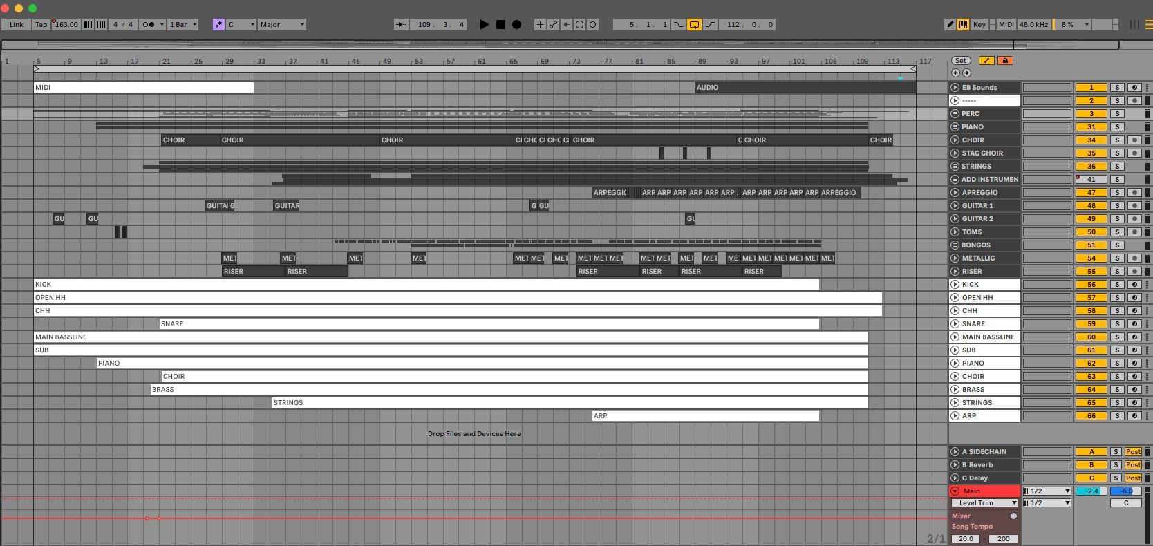 Ableton screenshot of Rocky 4 training montage with timeline and track details